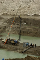 Moving pump.